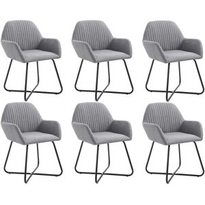 Vidaxl Chaises De Salle À Manger 6 Pcs Gris Clair Tissu - Publicité