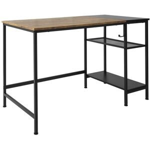 Sobuy Fwt77-J Bureau Informatique Table D¿Étude Bureau D'ordinateur Table De Bureau Avec Grand Plan De Travail, 2 Étagères Et 1 Crochet, Cadre Métal - Style Industriel ¿ 120 X 60 X 76 Cm - Publicité