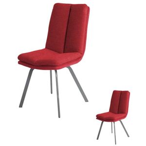 Tousmesmeubles Duo De Chaises Tissu Rouge - Anala - Publicité