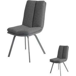 Tousmesmeubles Duo De Chaises Tissu Gris - Anala - Publicité