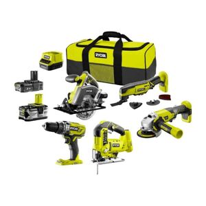 Pack RYOBI complet 5 outils - 2 batteries 2.0Ah et 4.0Ah - 1 chargeur - R18CK5A-242S - Publicité