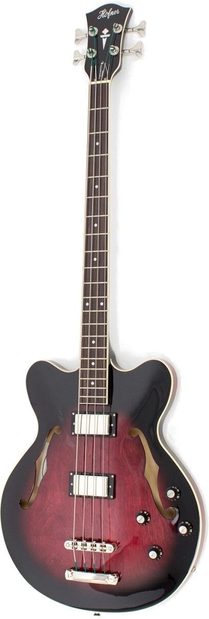 Hofner HCT-500/8 Verythin CT Long Scale Bass Dark Cherry Transparent basse demi-caisse