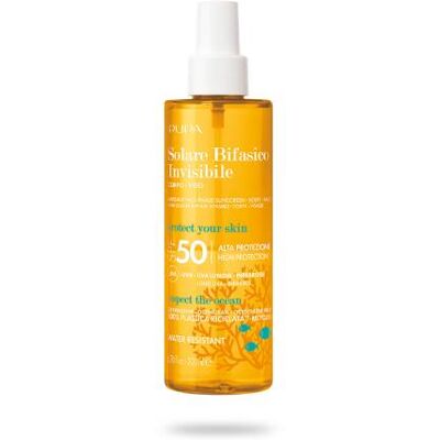 Pupa Milano SPF50 Spray Solaire Biphase - Crème solaire - Publicité Pupa Milano SPF50 Spray Solaire Biphase - Crème solaire - Publicité