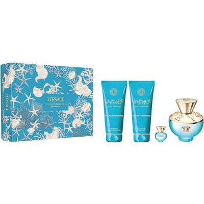 Versace Dylan Turquoise Pour Femme - Coffret cadeau - Publicité Versace Dylan Turquoise Pour Femme - Coffret cadeau - Publicité