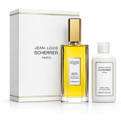 Jean Louis Scherrer - Coffret Eau de Toilette 100 ml + lait - Publicité Jean Louis Scherrer - Coffret Eau de Toilette 100 ml + lait - Publicité