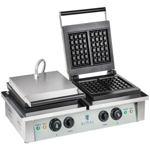 Royal Catering Gaufrier carre - 2 x 2.000 watts RCWM-4000-E
