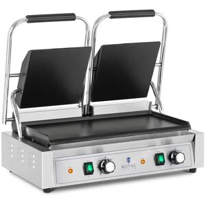 Machine a panini double - Lisse - Royal Catering - 3,600 W RCPKG-3600-S