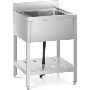 Royal Catering Évier professionnel - 1 bac - Inox - 40 x 40 x 25,5 cm RCSSS-60X60-S