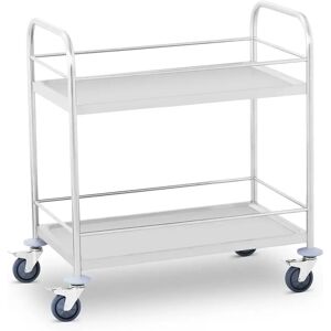 Royal Catering Chariot de service - 2 plateaux - 100 kg max. - Tubes ronds - Pour les boissons RCBW 2