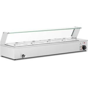 Royal Catering Bain-marie - 2,000 W - 4 x GN 1/2 - Robinet de vidange - Couvercle en verre RCBM_GN1/2_3