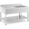 Évier professionnel - 1 bac - Royal Catering - Acier inoxydable - 140 x 70 cm RCSSS-140X70-S