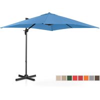 Uniprodo Parasol de jardin – Bleu – Carré – 250 x 250 cm – Pivotant UNI_UMBRELLA_2SQ250BL