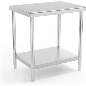 Royal Catering Table de travail en inox - 80 x 60 cm - Capacite de charge de 190 kg RCAT-80/60-NW