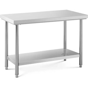 Royal Catering Table de travail inox - 120 x 60 cm - Capacite de 137 kg RCWT-120X60S