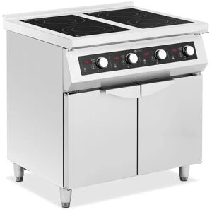 Cuisiniere induction - 17000 W - 4 plaques de cuisson - 60 - 240°C - Compartiment de rangement - Royal Catering RCIN-700-05