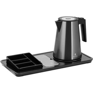 Plateau de courtoisie hôtel - Avec compartiments pour cafe et the - 1,2 l - 1800 W - Noir - Royal Catering RC-HKS03