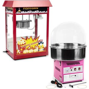 Royal Catering Kit machine a popcorn et machine a barbe a papa - 1 600 W / 1 200 W - Coupole de protection comprise RCPR-16E-SET1