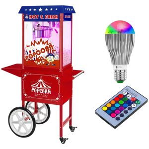 Royal Catering Set machine a popcorn avec chariot et ampoule LED - Allure USA - Rouge