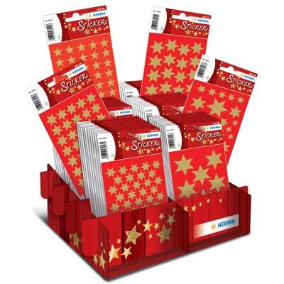 HERMA Autocollants de Noël DECOR 'étoiles dorées', en - Publicité HERMA Autocollants de Noël DECOR 'étoiles dorées', en - Publicité