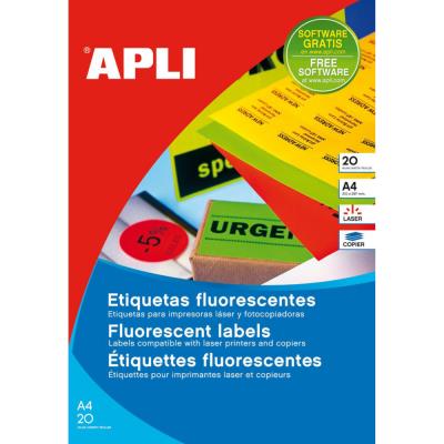 Etiquettes jaunes fluo pour imprimante laser et copieur APLI 2874 99,1 x 67,7 mm - Pochette de 160 - Publicité Etiquettes jaunes fluo pour imprimante laser et copieur APLI 2874 99,1 x 67,7 mm - Pochette de 160 - Publicité