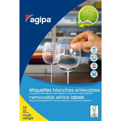 AGIPA 119646 Étiquettes - Blanches Amovibles, Coins Arrondis, Usage Polyvalent - Publicité AGIPA 119646 Étiquettes - Blanches Amovibles, Coins Arrondis, Usage Polyvalent - Publicité
