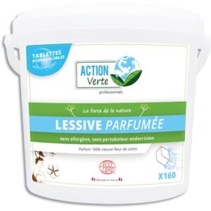 Tablettes lessive Action Verte - hydrosolubles - concentrées parfumées pour linge - seau de 160