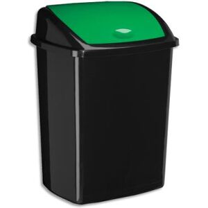 Poubelle à couvercle basculant CEP - vert - 50 litres - en polypropylène recyclable - L40,5 x H68,5 x P31 cm