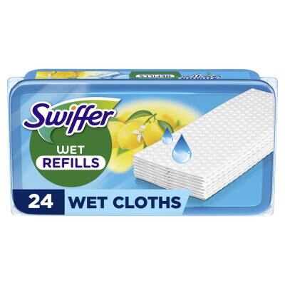 Lingettes humides Swiffer Citrus pour balai - Boite de 24 - Publicité Lingettes humides Swiffer Citrus pour balai - Boite de 24 - Publicité