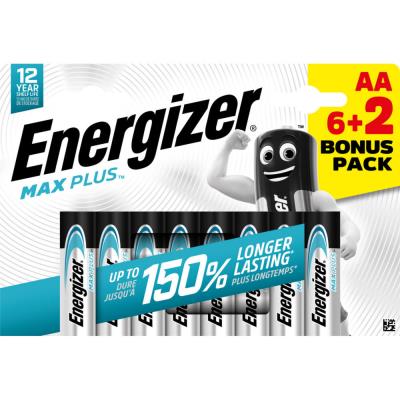 Pile alcaline AA / LR6 Energizer Max Plus - Pack Promo 6 + 2 gratuites - Publicité Pile alcaline AA / LR6 Energizer Max Plus - Pack Promo 6 + 2 gratuites - Publicité