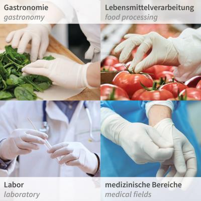Gants jetables en latex Kaiserkraft - Taille 9, Transparent - Publicité Gants jetables en latex Kaiserkraft - Taille 9, Transparent - Publicité
