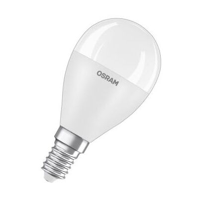 Ampoule sphérique Osram E14 opaque 7,5 W - 806 lm - Blanc chaud 2700K - Equivaut 60 W - Publicité Ampoule sphérique Osram E14 opaque 7,5 W - 806 lm - Blanc chaud 2700K - Equivaut 60 W - Publicité