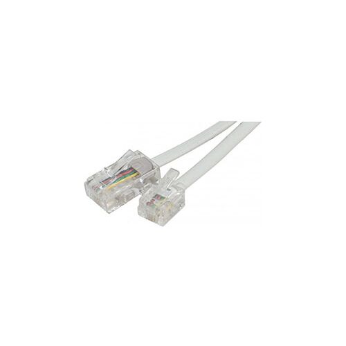 Cordon téléphonique RJ11 vers RJ45 Blanc - 15.00M