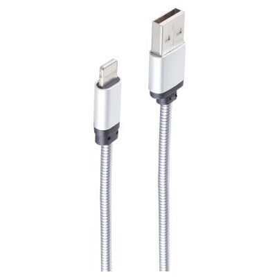 Câble Lightning USB 2.0 Shiverpeaks - 1m - Argent - Publicité Câble Lightning USB 2.0 Shiverpeaks - 1m - Argent - Publicité