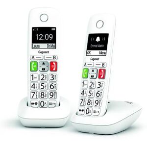 Siemens Téléphone sans fil Gigaset  DECT E290 Duo - grandes touches - blanc - Publicité