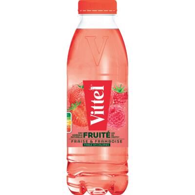 Eau minérale Vittel naturelle fruité - Fraise et Framboise - Lot 24 bouteilles 50 cl - Publicité Eau minérale Vittel naturelle fruité - Fraise et Framboise - Lot 24 bouteilles 50 cl - Publicité