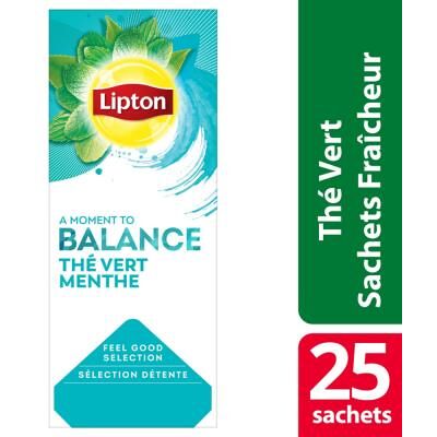 Lipton Thé Vert Menthe - 25 Sachets, Collection Balance - Publicité Lipton Thé Vert Menthe - 25 Sachets, Collection Balance - Publicité