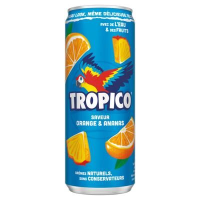 Coca cola Tropico Orange & Ananas format slim - Lot de 24 canettes de 33 cl - Publicité Coca cola Tropico Orange & Ananas format slim - Lot de 24 canettes de 33 cl - Publicité
