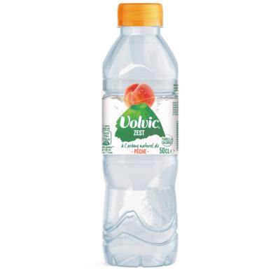 Eau plate Volvic Zest à l'arôme naturel de pêche - Lot 24 bouteilles PET 50 cl - Publicité Eau plate Volvic Zest à l'arôme naturel de pêche - Lot 24 bouteilles PET 50 cl - Publicité