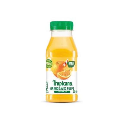 Jus d'orange Tropicana Pure Premium avec pulpe - bouteille PET de 25 cl - pack de 12 - Publicité Jus d'orange Tropicana Pure Premium avec pulpe - bouteille PET de 25 cl - pack de 12 - Publicité
