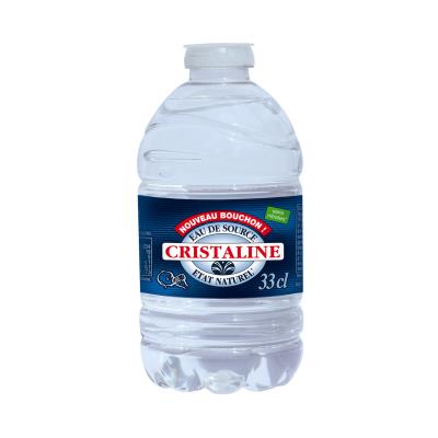 Eau de source naturelle plate Cristaline - bouteille 33 cl - paquet 24 x 33 cl - Publicité Eau de source naturelle plate Cristaline - bouteille 33 cl - paquet 24 x 33 cl - Publicité