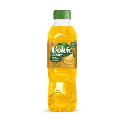 Juicy Eau Volvic plate aromatisée Fruits exotiques - Lot de 24 bouteilles PET 50 cl - Publicité Juicy Eau Volvic plate aromatisée Fruits exotiques - Lot de 24 bouteilles PET 50 cl - Publicité