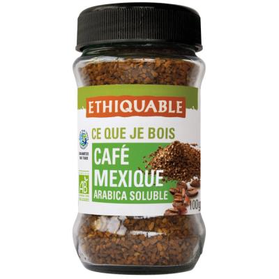 Café soluble Ethiquable - Arabica Bio du Mexique - Bocal en verre de 100 g - Publicité Café soluble Ethiquable - Arabica Bio du Mexique - Bocal en verre de 100 g - Publicité