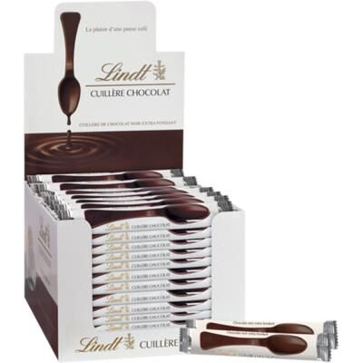 Boite de 30 cuillères Lindt en chocolat extra fin - 11 g - Publicité Boite de 30 cuillères Lindt en chocolat extra fin - 11 g - Publicité