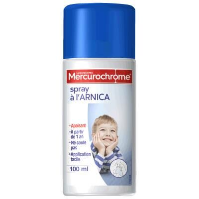 Mercurochrome Spray à l'arnica - 100 ml - Publicité Mercurochrome Spray à l'arnica - 100 ml - Publicité