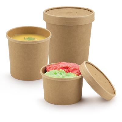 Couvercle de pot en carton 48cl kraft brun - lot de 25 - Publicité Couvercle de pot en carton 48cl kraft brun - lot de 25 - Publicité