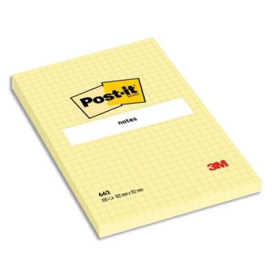 Notes Post-it grand format quadrillées - 102 x 152 mm - jaune - bloc de 100 feuilles - Publicité Notes Post-it grand format quadrillées - 102 x 152 mm - jaune - bloc de 100 feuilles - Publicité