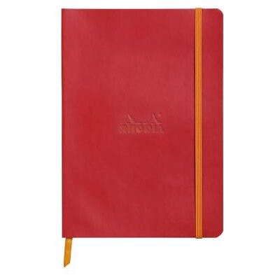 Carnet souple Rhodia Rhodiarama A5 -14,8 x 21 cm 160 pages lignées 90 g/m² - Couverture Rouge avec élastique - Publicité Carnet souple Rhodia Rhodiarama A5 -14,8 x 21 cm 160 pages lignées 90 g/m² - Couverture Rouge avec élastique - Publicité