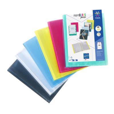 Porte vues personnalisable Viquel Propyglass A4 - Polypropylène lisse 5/10 - 20 pochettes - 40 vues - Assortis - Publicité Porte vues personnalisable Viquel Propyglass A4 - Polypropylène lisse 5/10 - 20 pochettes - 40 vues - Assortis - Publicité