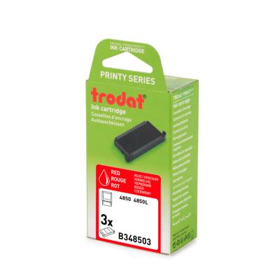 Cassette d'encre Trodat de rechange pour tampon Printy 4850 - Lot de 3 - Rouge - Publicité Cassette d'encre Trodat de rechange pour tampon Printy 4850 - Lot de 3 - Rouge - Publicité