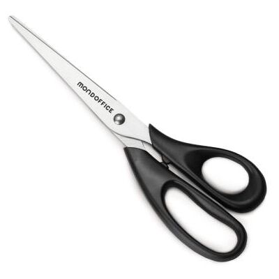 Ciseaux Mondoffice pour droitiers - en plastique 100% recyclé - Bouts pointus - Longueur 20,5 cm - Publicité Ciseaux Mondoffice pour droitiers - en plastique 100% recyclé - Bouts pointus - Longueur 20,5 cm - Publicité